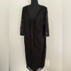 New w Imperfections Isabel Toledo for Lane Bryant 20 Black Lace Below Knee 081